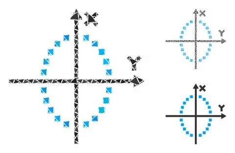 Ellipse plot Composition Icon of Tuberous Elements Illustrazione stock