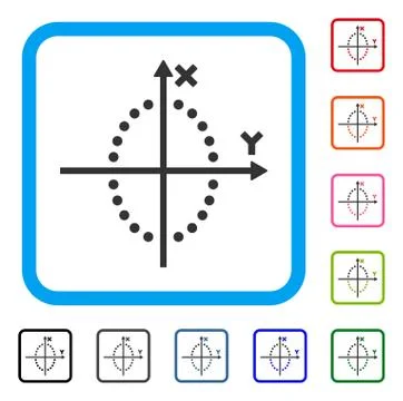 Ellipse Plot Framed Icon Ilustración de archivo