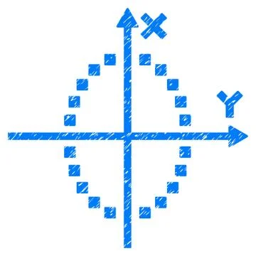 Ellipse Plot Grainy Texture Icon Stock Illustration