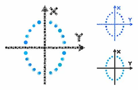 Ellipse plot Mosaic Icon of Round Dots Stock Illustration
