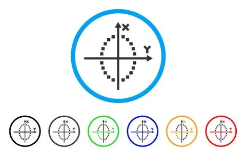 Ellipse Plot Rounded Icon Stock Illustration