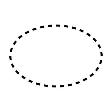 Ellipse shape dashed symbol vector icon for creative graphic design ui elemen 스톡 일러스트