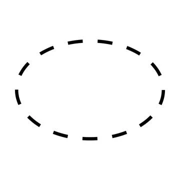 Ellipse shape dashed symbol vector icon for creative graphic design ui element Stock Illustration