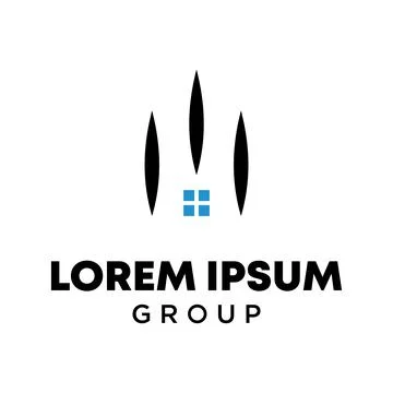 Ellipse with sharp points and house windows Stock Illustration