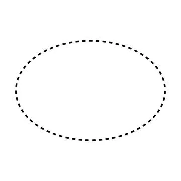 Ellipse symbol dashed shape vector icon for creative graphic design ui element Stock Illustration