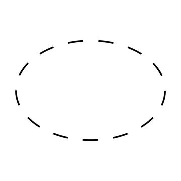 Ellipse symbol dashed shape vector icon for creative graphic design ui element Stock Illustration
