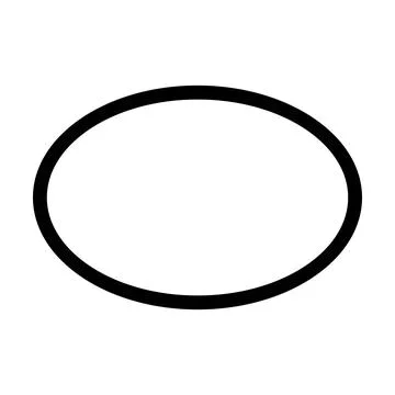 Ellipse symbol shape vector icon outline stroke for creative graphic design ui Stockillustratie