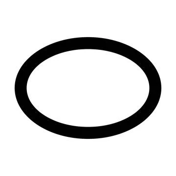 Ellipse symbol shape vector icon outline stroke for creative graphic design Stock Illustration