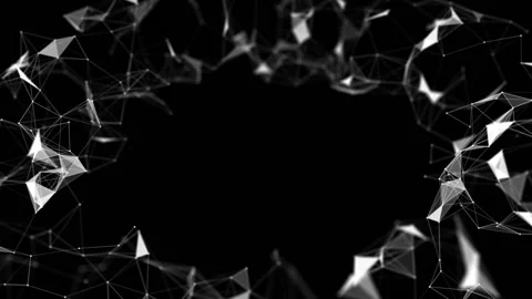 Ellipsoid transforming frame. Depth of field. Abstract technology background Stock Footage 96639413
