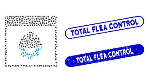 Elliptic Collage Development Calendar Page with Scratched Total Flea Control イラスト素材
