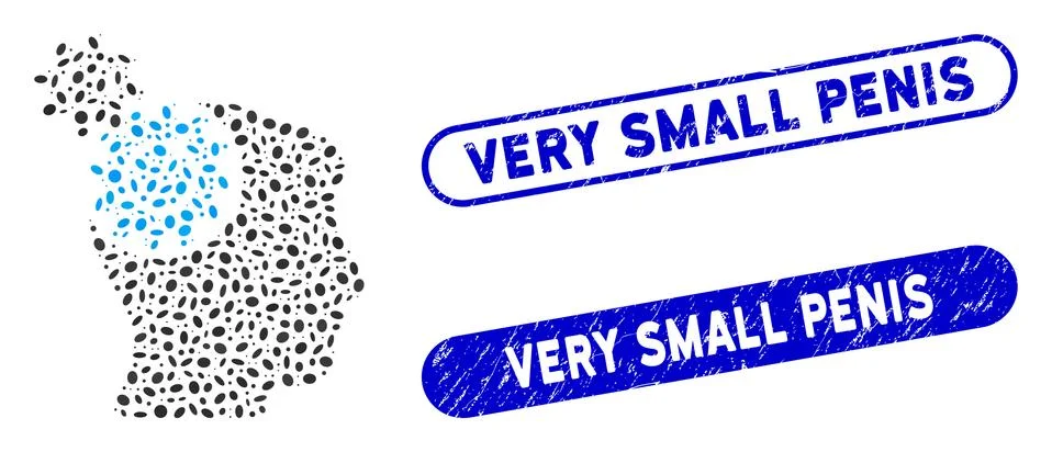 Elliptic Collage Head Cogs Rotation with Grunge Very Small Penis Seals Stock Illustration
