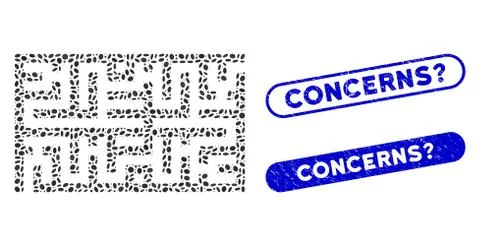 Elliptic Collage Labyrinth with Grunge Concerns? Seals Stock Illustration