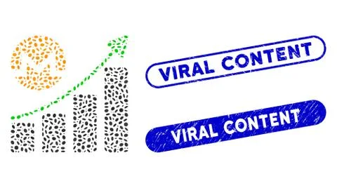 Elliptic Collage Monero Growing Graph Trend with Distress Viral Content Seals Stock Illustration