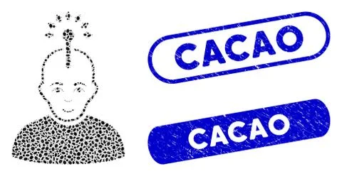 Elliptic Collage Optical Neural Interface with Distress Cacao Stamps イラスト素材