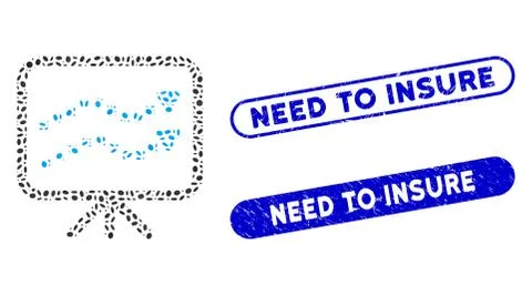 Elliptic Collage Trends Presentation with Textured Need to Insure Watermarks Stock Illustration