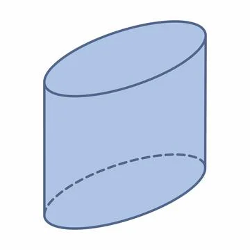 Elliptic Cylinder geometric shape Stock Illustration