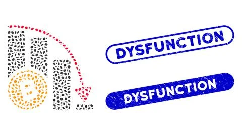 Elliptic Mosaic Bitcoin Falling Acceleration Chart with Distress Dysfunction イラスト素材