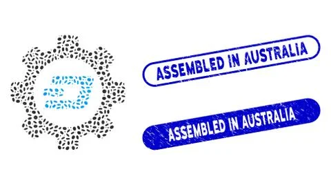 Elliptic Mosaic Dash Options Gear with Textured Assembled in Australia 스톡 일러스트