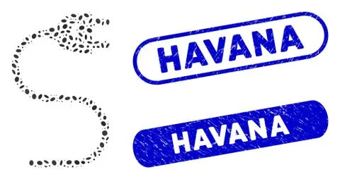 Elliptic Mosaic Electrical Cable with Textured Havana Seals Stock Illustration