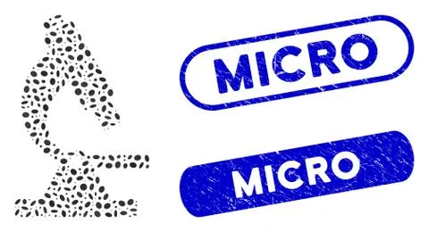 Elliptic Mosaic Microscope with Textured Micro Stamps Stock Illustration