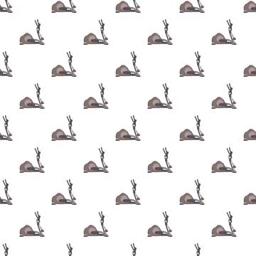 Elliptical cross trainer seamless pattern for fitness Stock Illustration