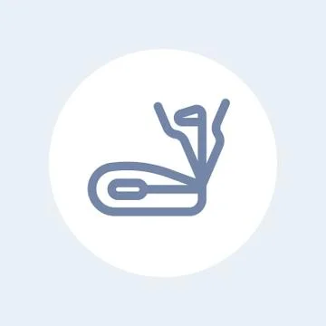 Elliptical machine icon in linear style, vector sign on white Stock Illustration