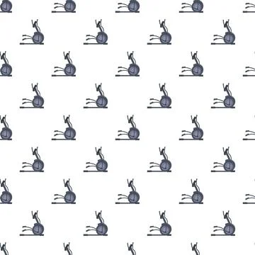 Elliptical machine pattern symbolizing fitness and healthy lifestyle Ilustração Stock