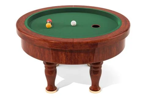 Elliptical pool table, billiards. 3D rendering Stock Illustration