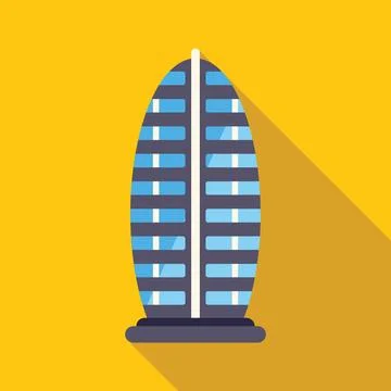 Elliptical skyscraper standing tall against yellow backdrop Ilustração Stock
