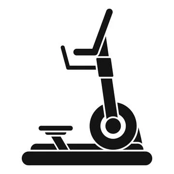 Elliptical trainer machine icon representing gym equipment for fitness exercise Stock Illustration