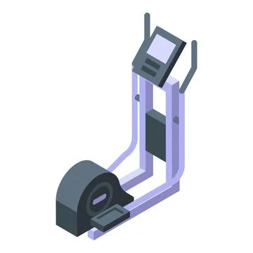 Elliptical trainer standing on white background isometric view Stock Illustration