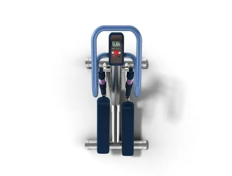 Elliptical trainer top view 3d render on white Stock Illustration