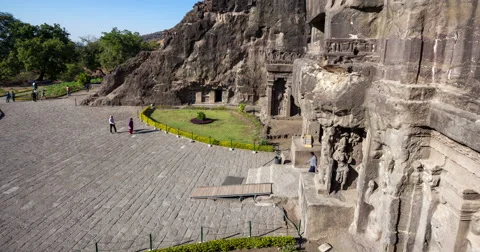 Ellora cave timelapse Vídeos de archivo 61030861