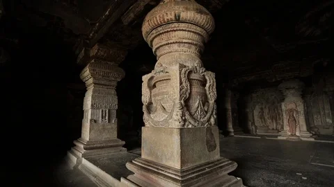 Ellora Caves Stock Footage 124626059
