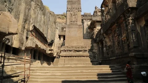 Ellora Caves Stock Footage 124626191