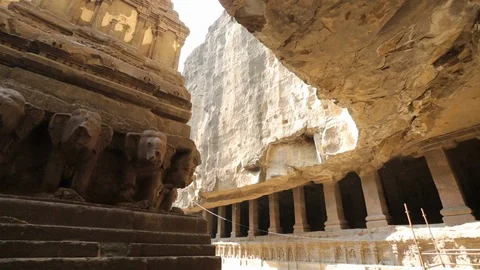 Ellora Caves Stock Footage 124629350