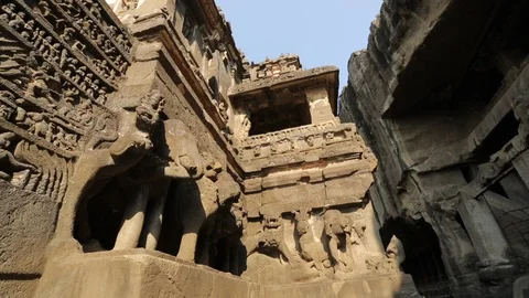 Ellora Caves Stock Footage 124629411