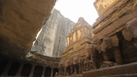 Ellora Caves Stock Footage 124629423