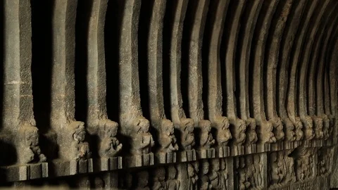 Ellora Caves Stock Footage 124629696