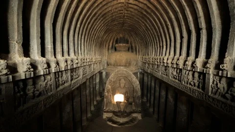 Ellora Caves 스톡 동영상 124629719