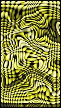 Ellow organic 3d fluid abstract distorted waves pattern Stock Illustration