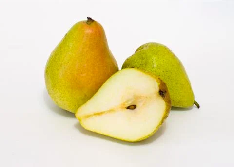 Ellow pears on a white background Stock Photos