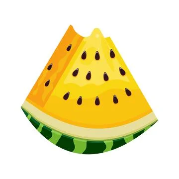 Ellow Watermelon slice. Fruit illustration for farm market menu. Healthy fo.. Stock-Illustration