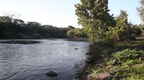 Elm Fork Trinity River in Lewisville Texas. Stockbeeldmateriaal 67222301