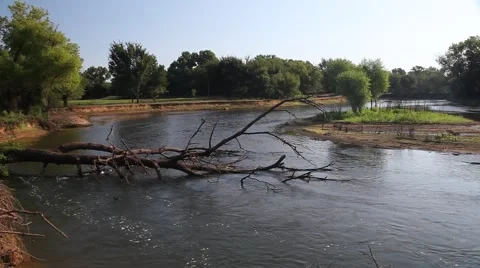 Elm Fork Trinity River in Lewisville Texas. Stockbeeldmateriaal 67222546