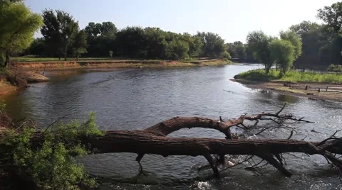 Elm Fork Trinity River in Lewisville Texas. Stockbeeldmateriaal 67222560