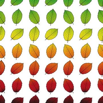 Elm leaf pattern vector green to black colour イラスト素材