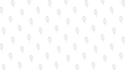 Elm tree leaves black thin line icons on a white background. Seamless loop Stock Footage 159367683