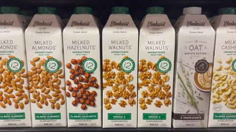 Elmhurst alternative milks Stock-Footage 237726449