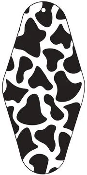 An elongated diamond or tag shape is patterned with organic black spots again Stock Illustration